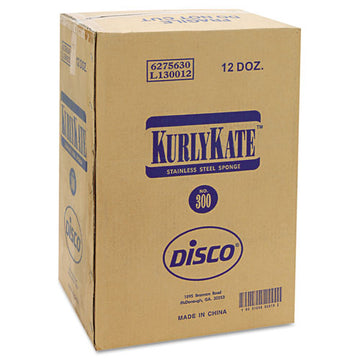 Kurly Kate® Stainless Steel Scrubbers, Medium, 3.5 X 3.5, Steel Gray, 12-pack, 12 Packs-carton freeshipping - TVN Wholesale